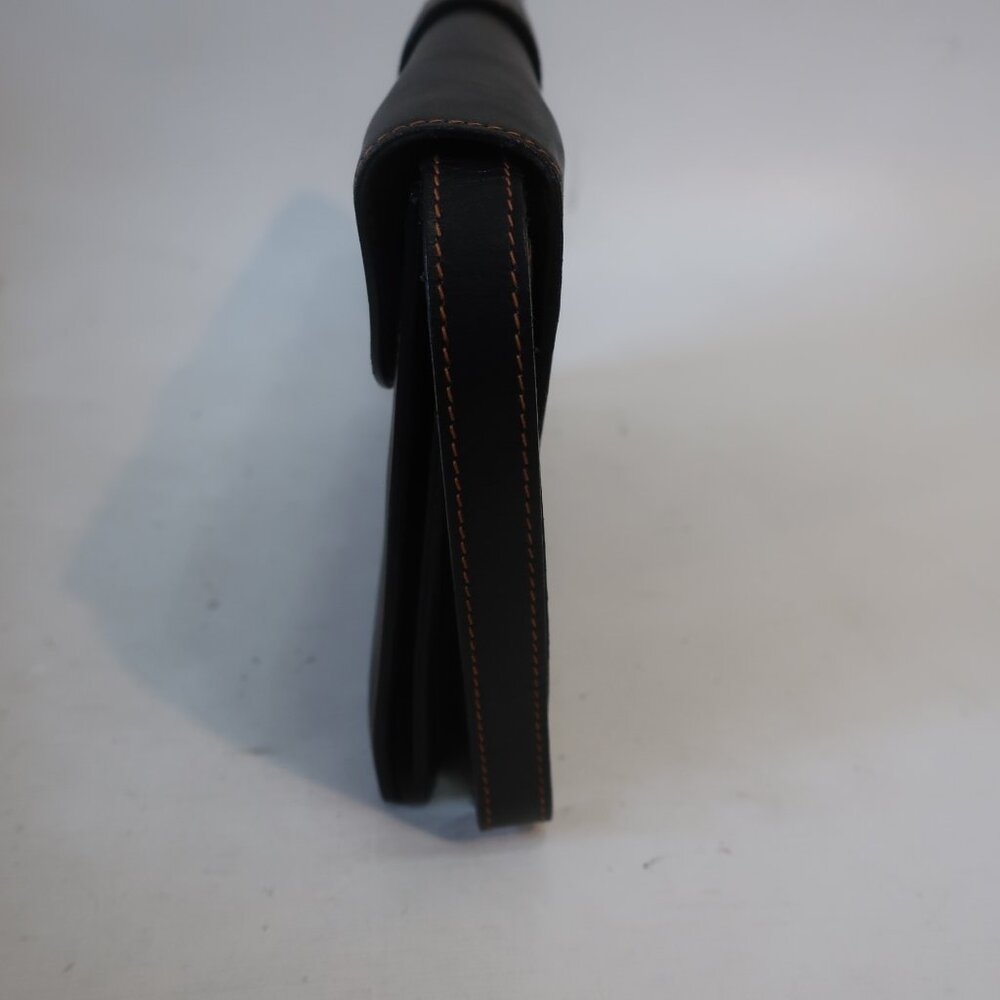 Womens Vintage Lederer Black Leather Clutch Bag - Picture 7 of 12